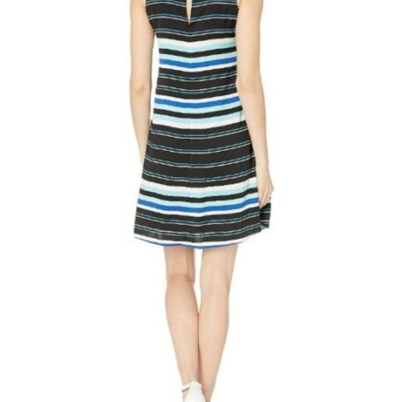 NWT Tommy Hilfiger Blue Striped Wear to Work Dress Size 2 - Picture 2 of 10